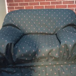 2 piece arm chair slipcover hunter green small print grand millennial